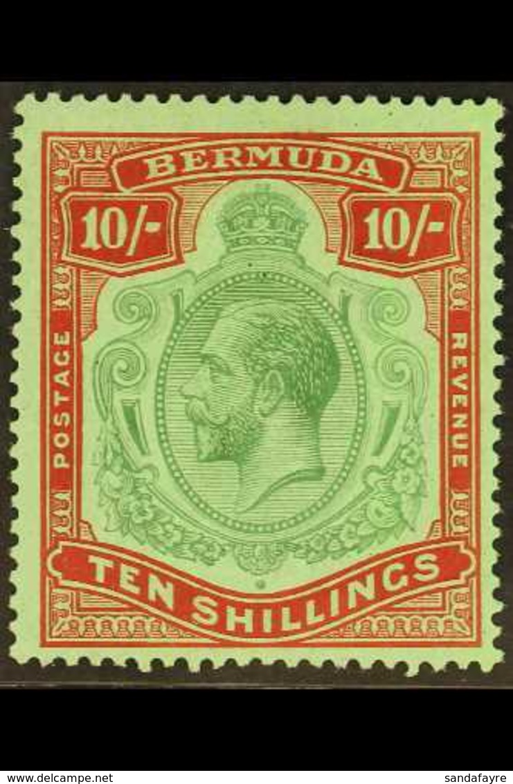 1924-32 10s Green & Red/pale Emerald, SG 92, Very Fine Mint For More Images, Please Visit Http://www.sandafayre.com/item - Bermuda