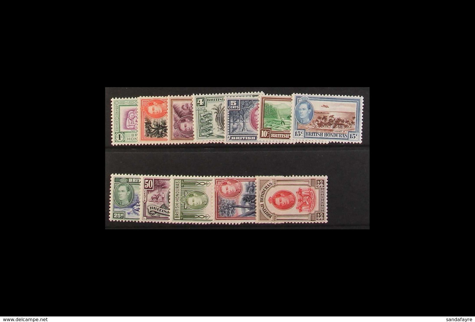 1938-47 Complete KGVI Set, SG 150/161, Fine Never Hinged Mint. (12 Stamps) For More Images, Please Visit Http://www.sand - British Honduras (...-1970)