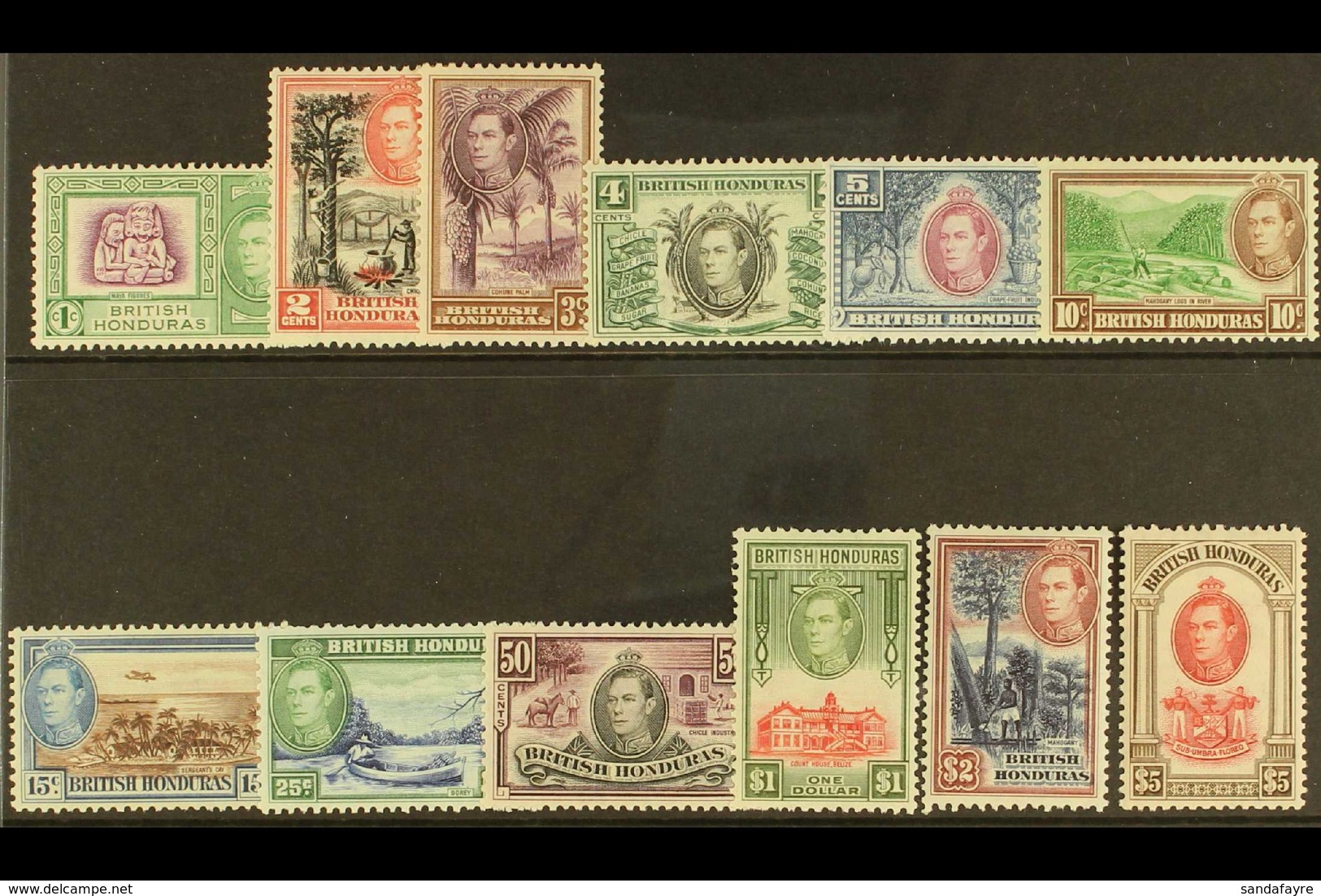 1938-47 Pictorial Definitive Set, SG 150/61, Very Fine Mint (12 Stamps) For More Images, Please Visit Http://www.sandafa - Brits-Honduras (...-1970)