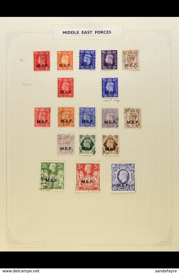 1942-1951 FINE USED COLLECTION On Leaves, All Different, Inc MEF 1942 14mm Opt Set And 13½ Opt 1d Square Stops & 2½d Rou - Africa Orientale Italiana