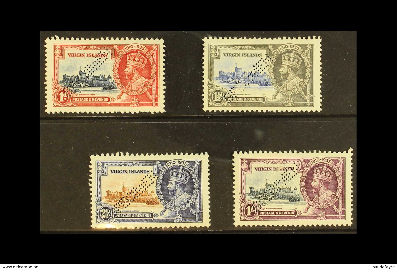 1935 Silver Jubilee Set Complete, Perforated "Specimen", SG 103s/6s, Fine Mint Part Og. (4 Stamps) For More Images, Plea - British Virgin Islands