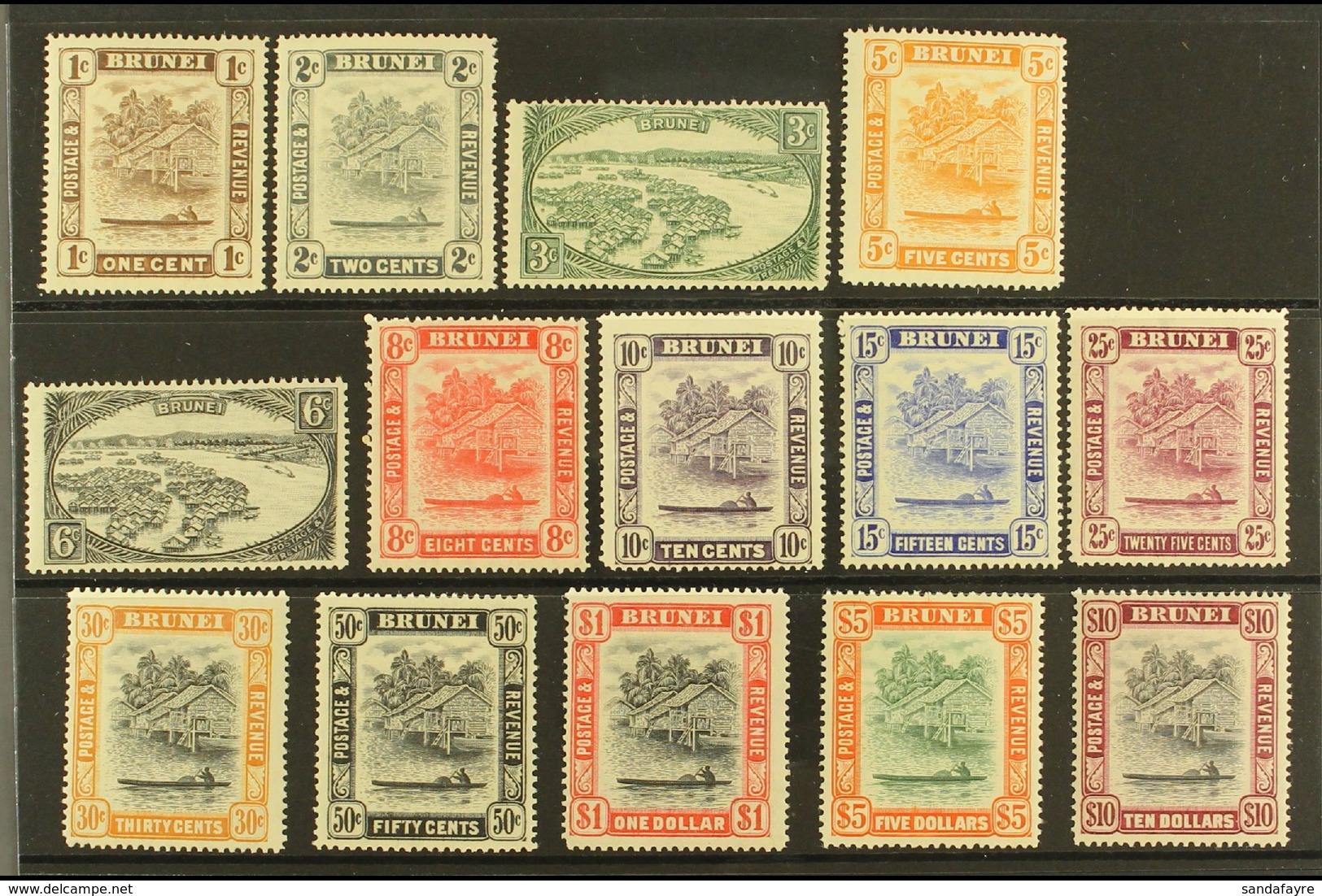 1947-51 Definitive Set, SG 79/92, Fine Mint (14 Stamps) For More Images, Please Visit Http://www.sandafayre.com/itemdeta - Brunei (...-1984)