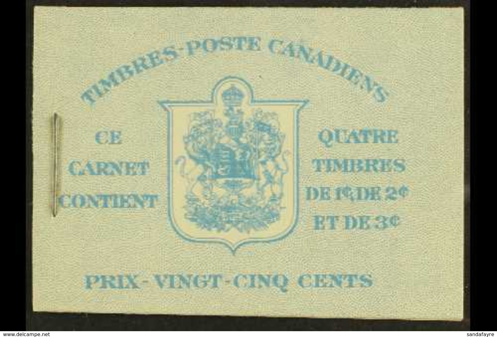 1937-38 Blue & White Cover Booklet (French Text 57mm Wide), SG SB29b, Fine For More Images, Please Visit Http://www.sand - Other & Unclassified