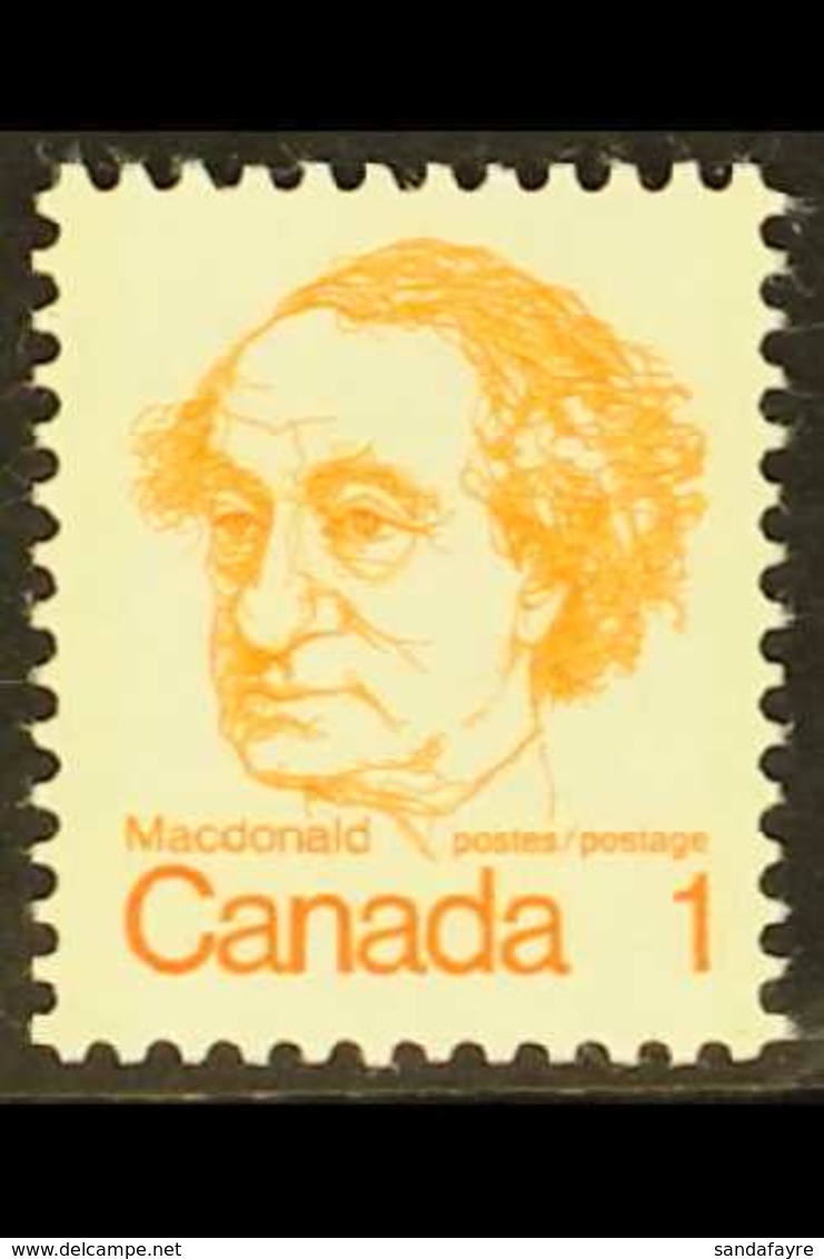 1972 1c Orange, Macdonald, Variety "printed On Gummed Side", SG 693d, Very Fine Mint. Royal Cert. Scarce.  For More Imag - Other & Unclassified