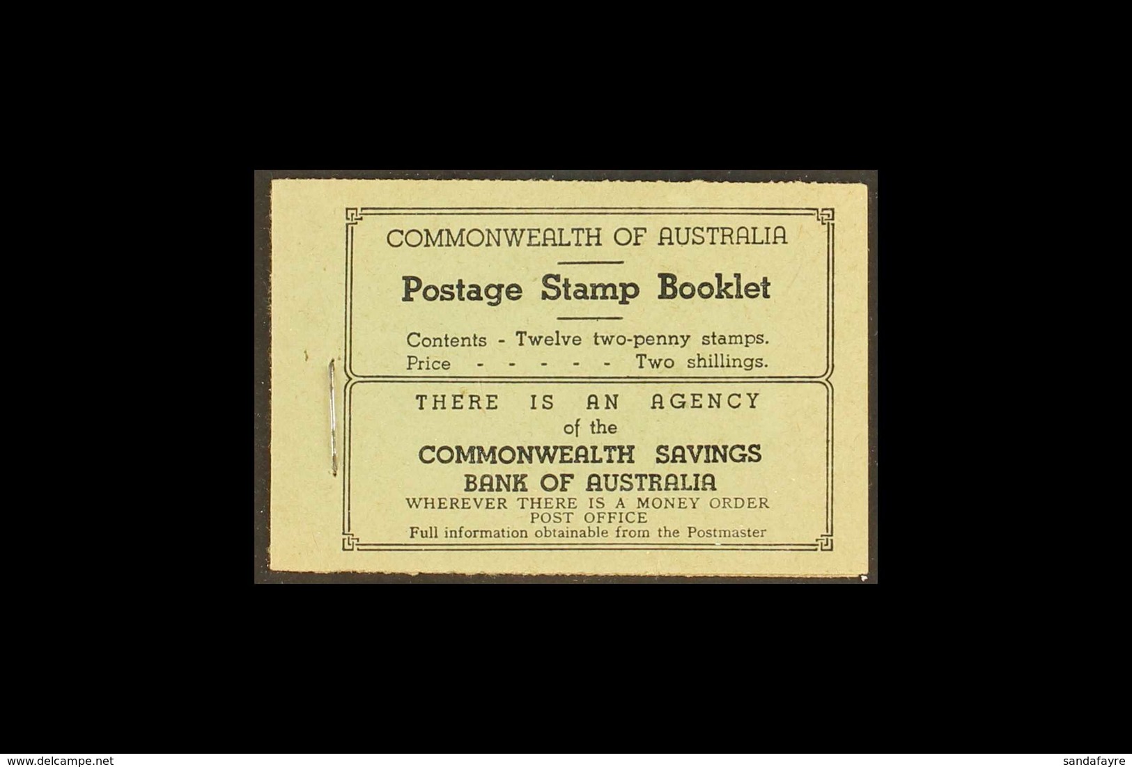 BOOKLETS 1938 2s Booklet, Black On Green Cover, With Waxed Interleaves, Postal Rates On Back Cover, SG SB27a, Very Fine  - Altri & Non Classificati