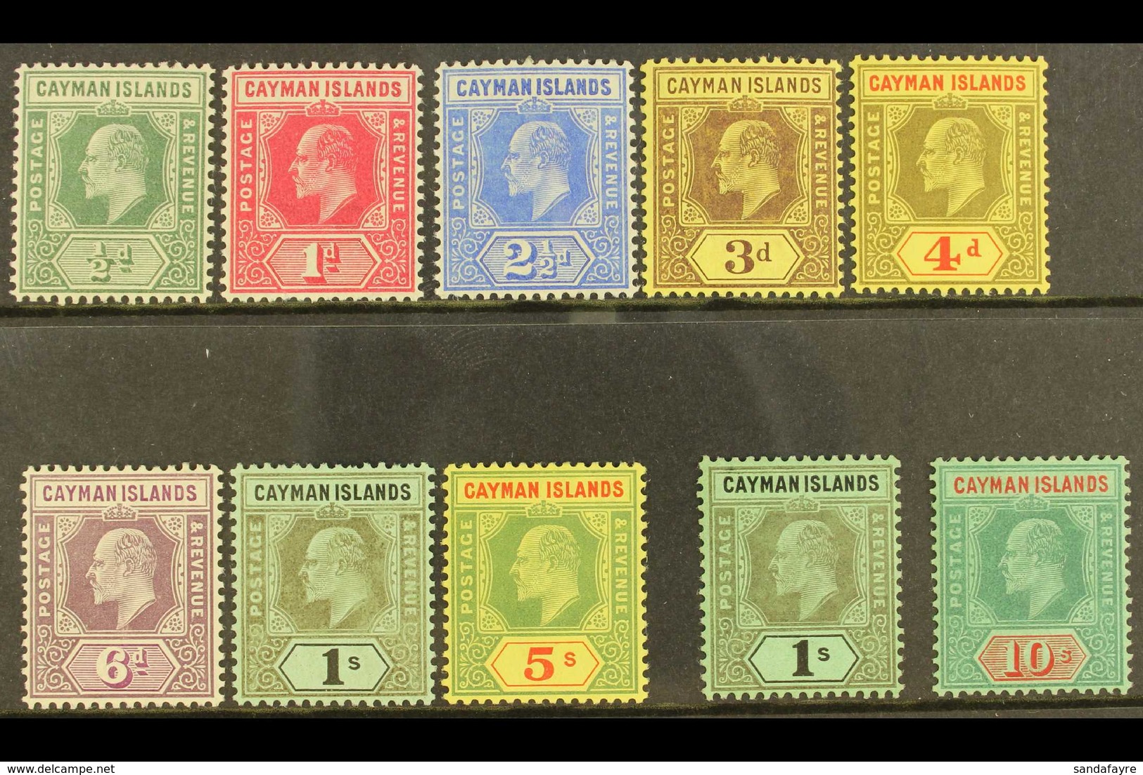 1907-09 KEVII Complete Set, SG 25/34, Fine Mint, Very Fresh. (10 Stamps) For More Images, Please Visit Http://www.sandaf - Cayman (Isole)
