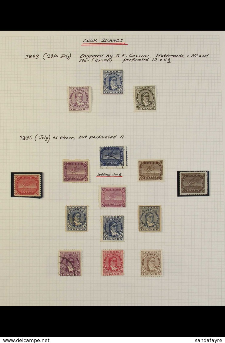 1892-1919 COLLECTION An Attractive Mint Or Fine Used Range Incl. 1892 1½d On Toned Paper Fine Used, 1893-1900 Perf 12 X  - Cook Islands