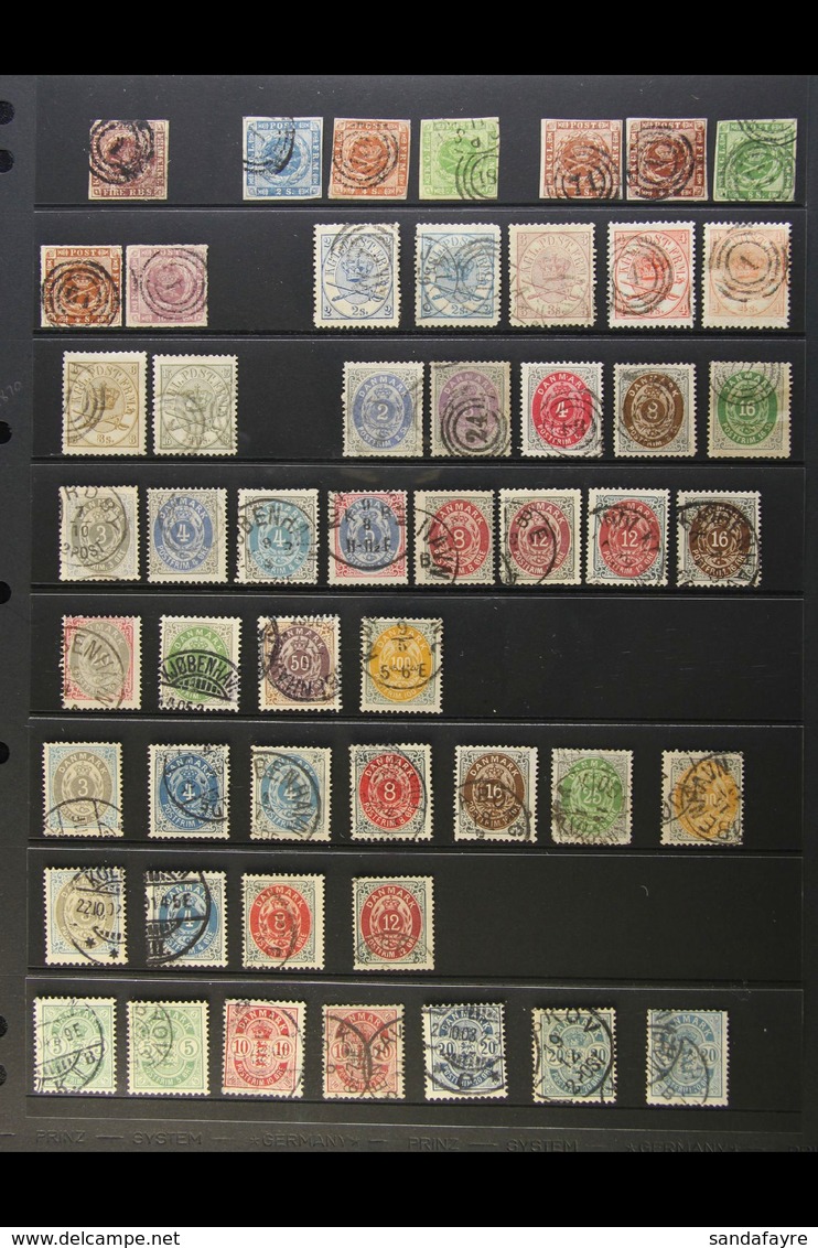 19TH CENTURY USED COLLECTION Presented On A Stock Page. Includes 1853 Vals To 8s Green, 16s Roulette, 1858 To 8s Green,  - Other & Unclassified
