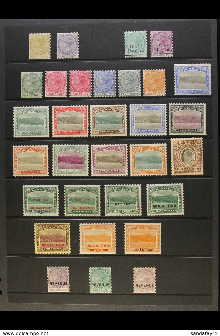 1883-1920 ALL DIFFERENT MINT SELECTION Presented On A Stock Page. Includes 1883-86 ½d & 1d, 1886 Surcharged Inc ½d On 6d - Dominica (...-1978)