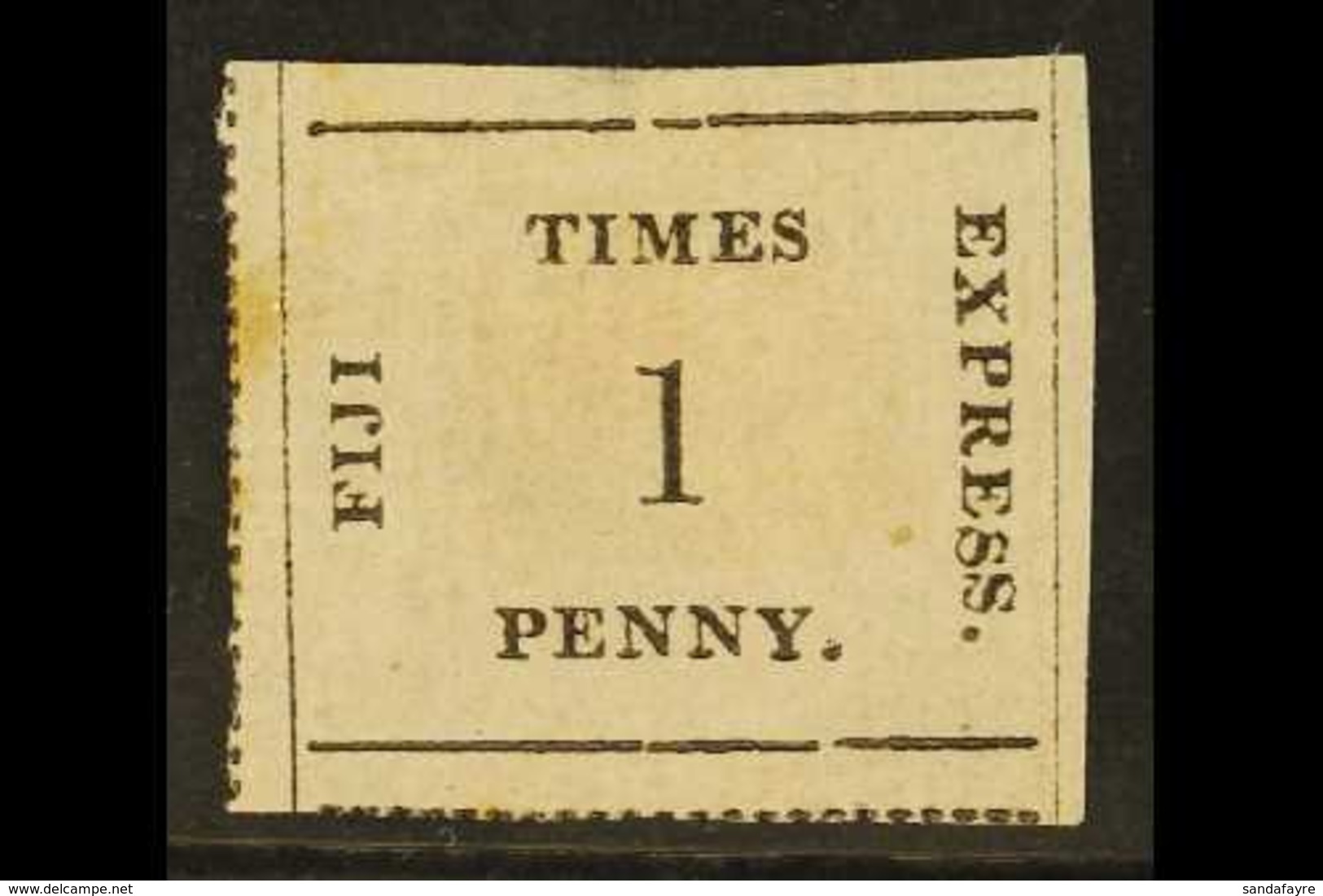 1870-71 1d Black On Rose "FIJI TIMES", Rouletted, On Thin Vertically Laid Paper (position 18), SG 5, Mint With A Couple  - Fiji (...-1970)