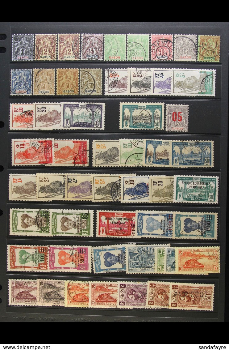 GABON USED 1904-72 USED COLLECTION - Includes 1886 Range To 50c, 1910 Inscribed "Congo Francais" To 35c, 1910-18 Most Va - Other & Unclassified