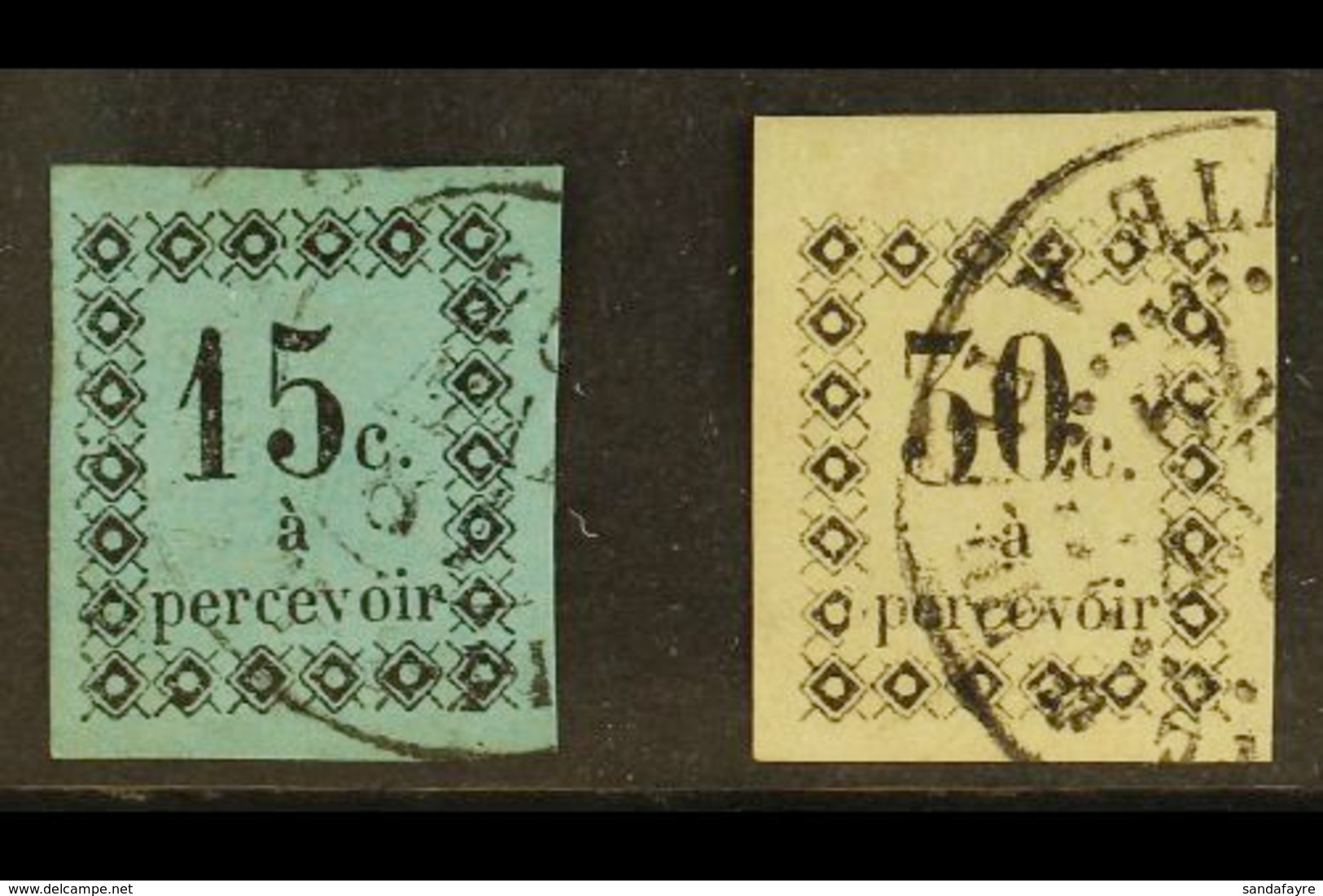 GUADELOUPE POSTAGE DUE 1879 15c & 30c Issue, Yvert 4/5, Very Fine Used (2 Stamps) For More Images, Please Visit Http://w - Other & Unclassified