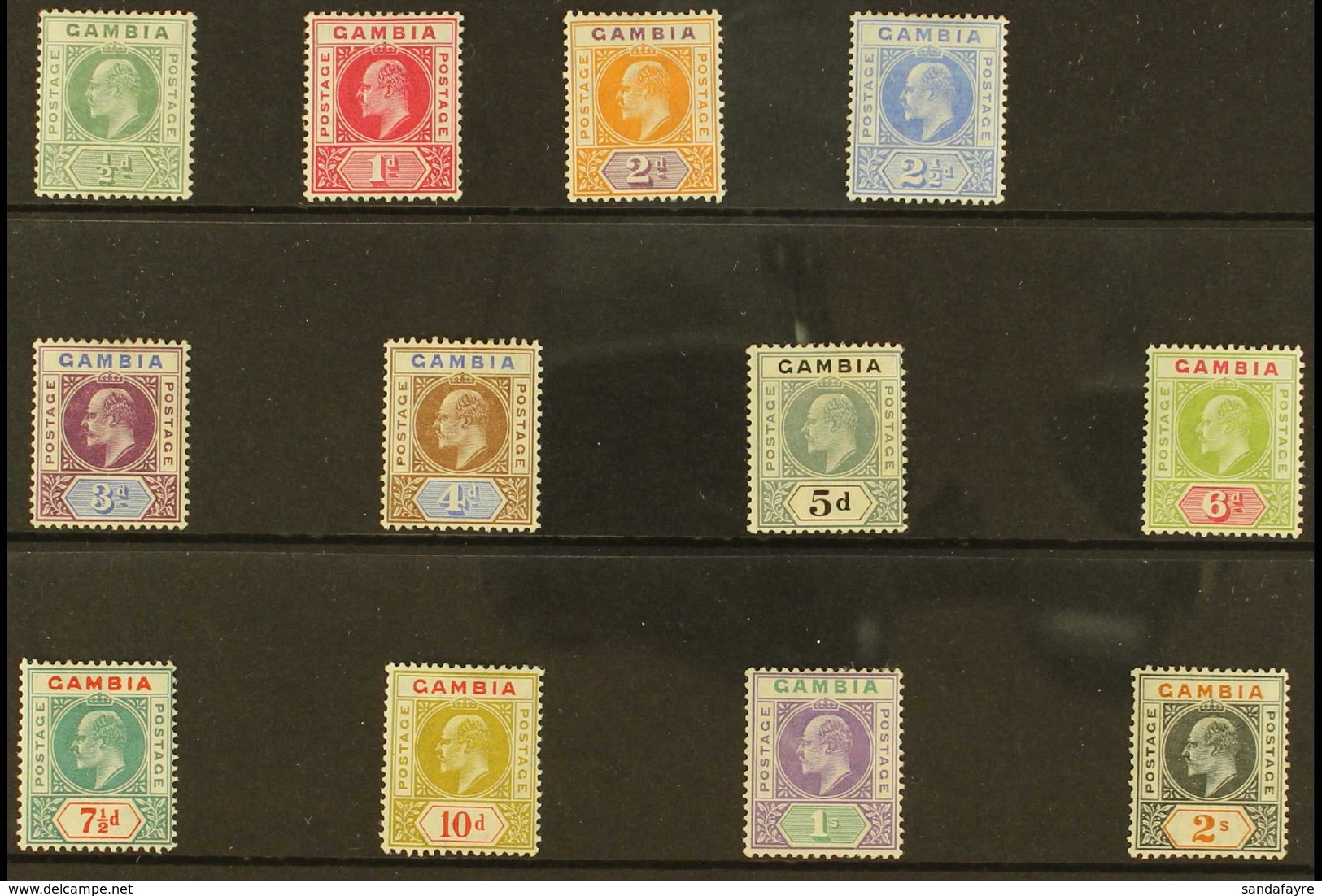 1904-06 MCA Wmk Definitive Set, SG 57/68, Fine Mint (12 Stamps) For More Images, Please Visit Http://www.sandafayre.com/ - Gambia (...-1964)
