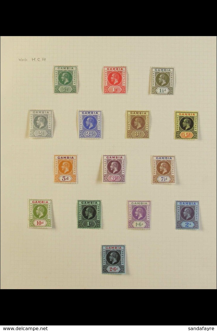 1912-1961 ALL DIFFERENT COLLECTION On Leaves, Includes 1912-22 Mint Set To 2s6d, 1922-29 Wmk SCA Vals To 6d Incl 4d Mint - Gambia (...-1964)