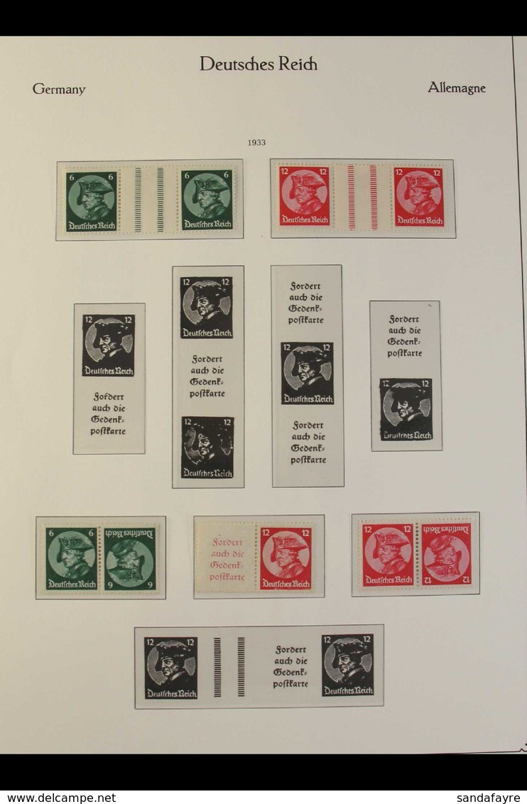 1933-1941 SE-TENANT ISSUES. ATTRACTIVE FINE MINT COLLECTION On A Complete Set Of Kabe Hingeless Pages, All Different, Ma - Altri & Non Classificati