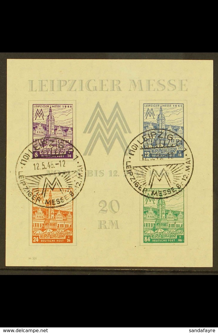 RUSSIAN ZONE 1946 IMPERF Leipzig Trade Fair Miniature Sheet, Mi Block 5ya, Never Hinged Mint With Special Cancels. Lovel - Altri & Non Classificati