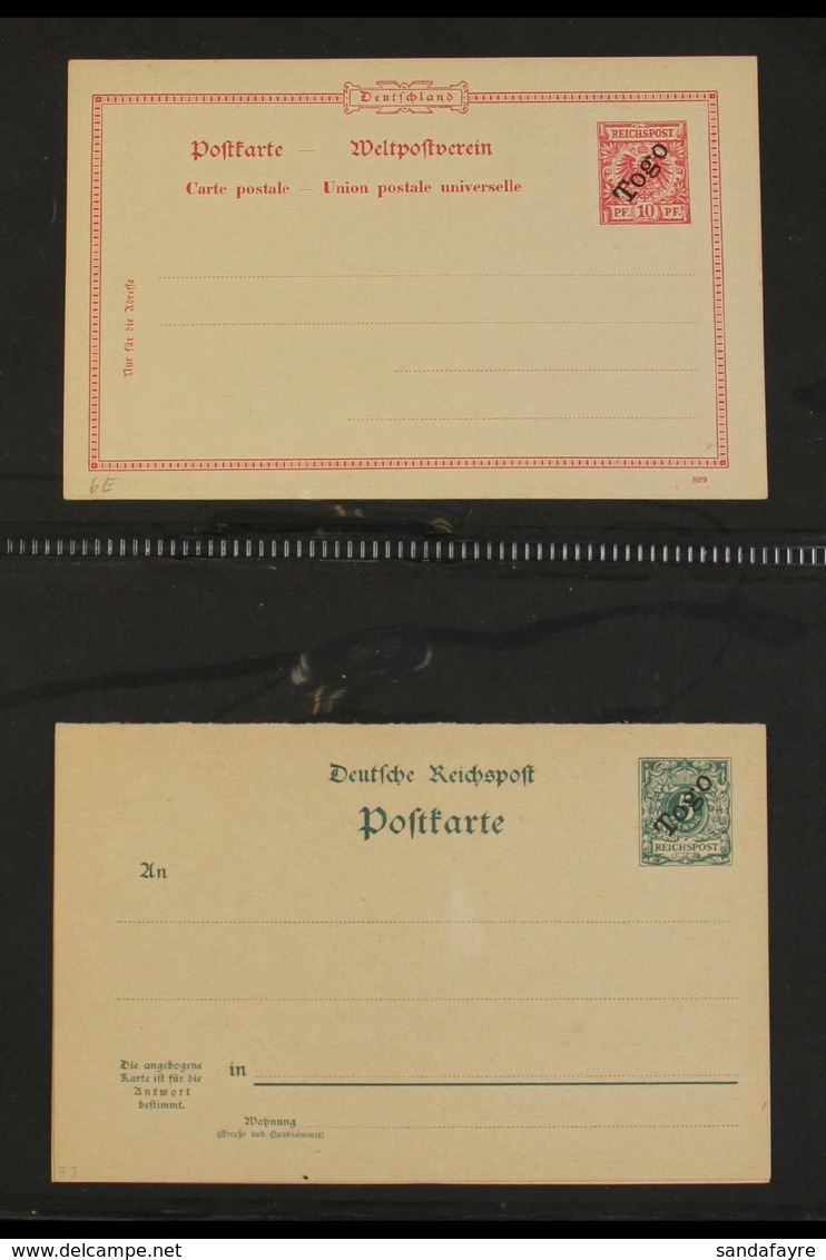 TOGO POSTAL STATIONERY 1898-1912 Fine Unused Collection Of Postal Cards, Appears To Be All Different With Both Overprint - Altri & Non Classificati