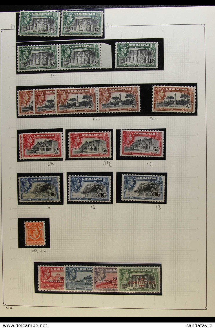 1938-51 PICTORIALS. FINE MINT COLLECTION With Shades, Perf & Wmk Types In Hingeless Mounts On Leaves, Some Stamps Are Ne - Gibraltar