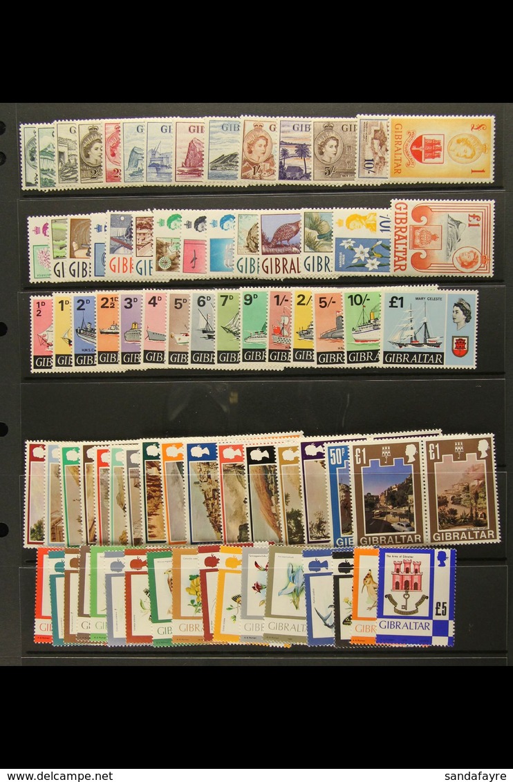1953-82 NEVER HINGED MINT DEFINITIVES A Lovely All Different Collection With 1953-59 Complete Set, 1960-62 Complete Set, - Gibraltar