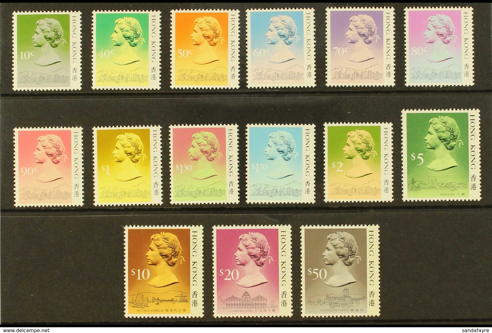 1987-88 QEII Defins Type I Complete Set, SG 538A/52A, Fine Never Hinged Mint, Fresh. (15 Stamps) For More Images, Please - Altri & Non Classificati