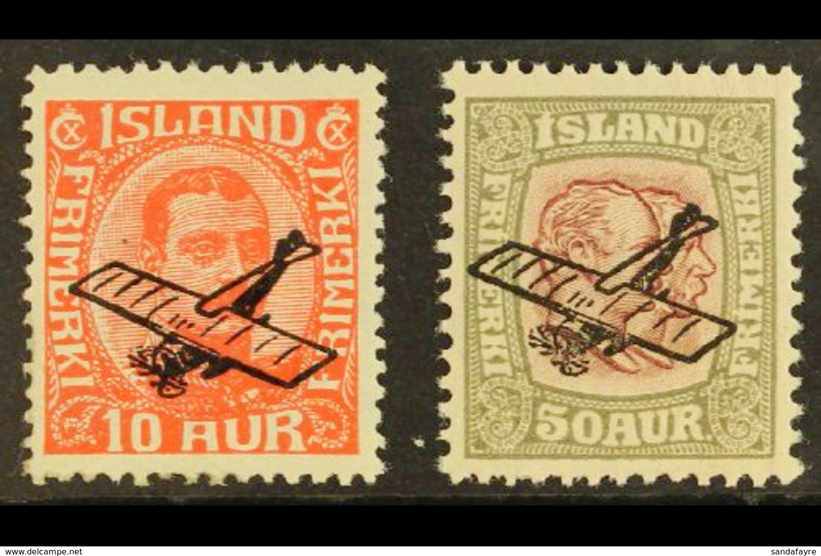 1928-29 Air Aircraft Overprints Complete Set (SG 156/57, Facit 160/61, Michel 122/23), Never Hinged Mint. (2 Stamps) For - Other & Unclassified