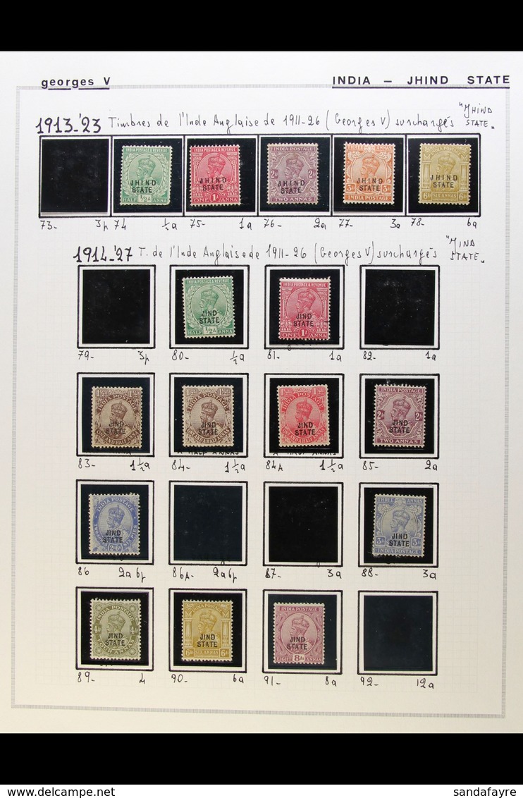 JIND 1912-1943 MINT COLLECTION In Mounts On Pages. Includes 1913 Set, 1914-27 Set To 1r (x3), 1927-37 Most Vals To 12a,  - Other & Unclassified