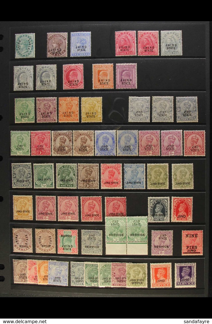 JIND STATE 1885-1943 MINT COLLECTION With A Few Shades & Useful Officials On A Stock Page. Includes A Small QV Range, KE - Altri & Non Classificati