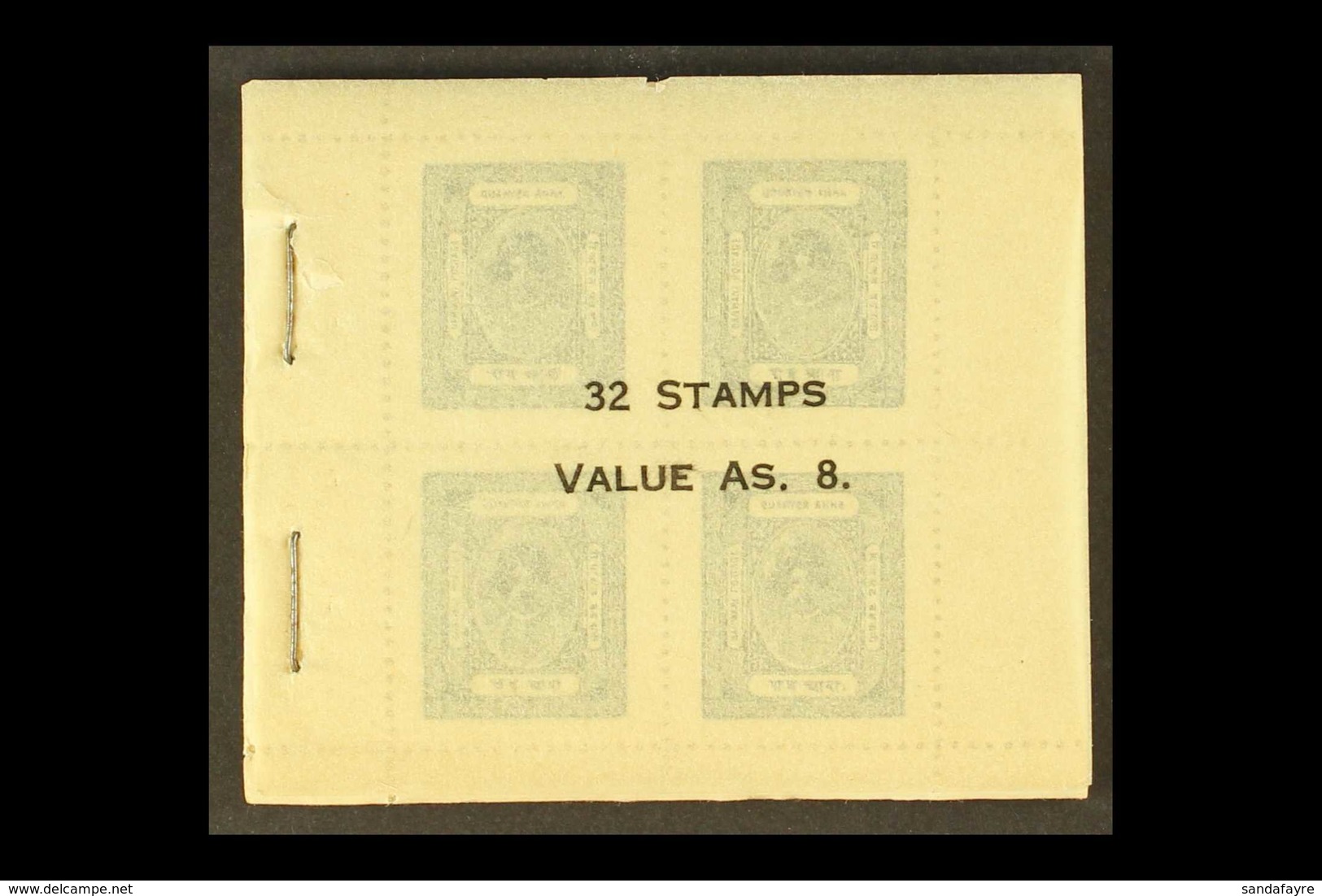 BARWANI 1947 8a Booklet, 80mmx75mm, With Grey Tissue Covers, SG SB17, Fine And Scarce. For More Images, Please Visit Htt - Other & Unclassified
