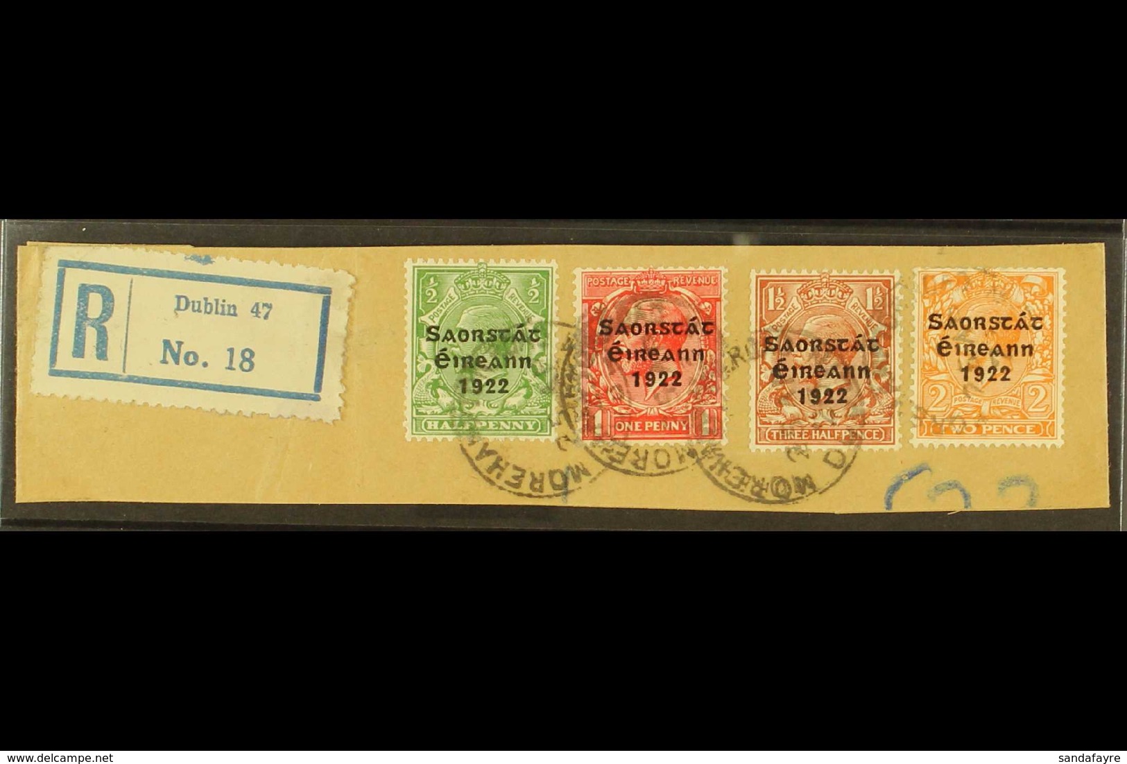 1923 Harrison Coil Set, SG 67/70, On A Neat Registered Envelope Piece, Tied 1923 Cds's. For More Images, Please Visit Ht - Other & Unclassified