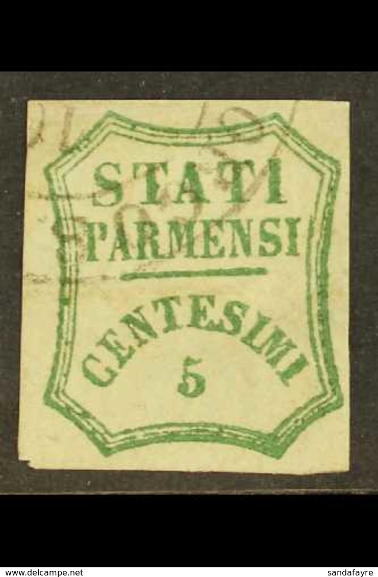 PARMA 1859 5c Blue Green, Provisional Govt, Sass 12, Fine Used With Good Clear Margins All Round And Neat Part Borgo S.  - Non Classificati