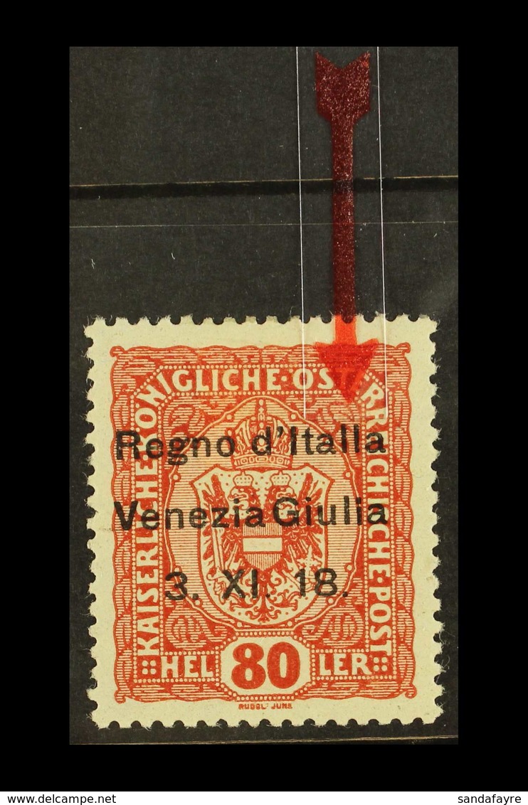 VENEZIA GIULIA 1918 80h Red Brown Overprinted, Variety 'Italla', Sass 13m, Very Fine Mint. Cat €180 (£150) For More Imag - Non Classificati