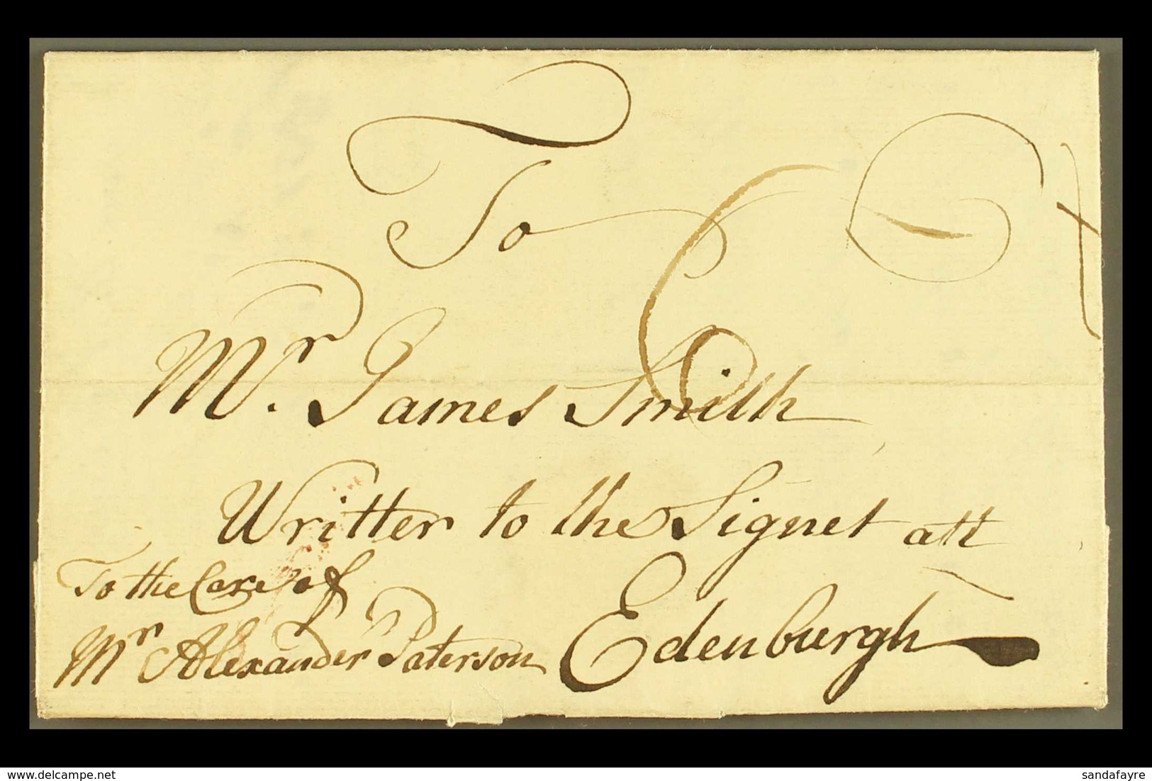 1760 RARE PRIVATELY CARRIED ENTIRE LETTER FROM FAMOUS SLAVE OWNER, WESTMORELAND PARISH TO EDINBURGH (1st August) Entire  - Giamaica (...-1961)