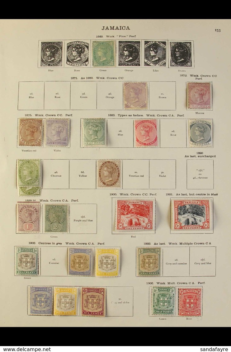 1860-1935 ALL DIFFERENT MINT COLLECTION Presented On Printed "New Ideal" Album Pages. Includes 1860-70 3d (unused), 1870 - Giamaica (...-1961)