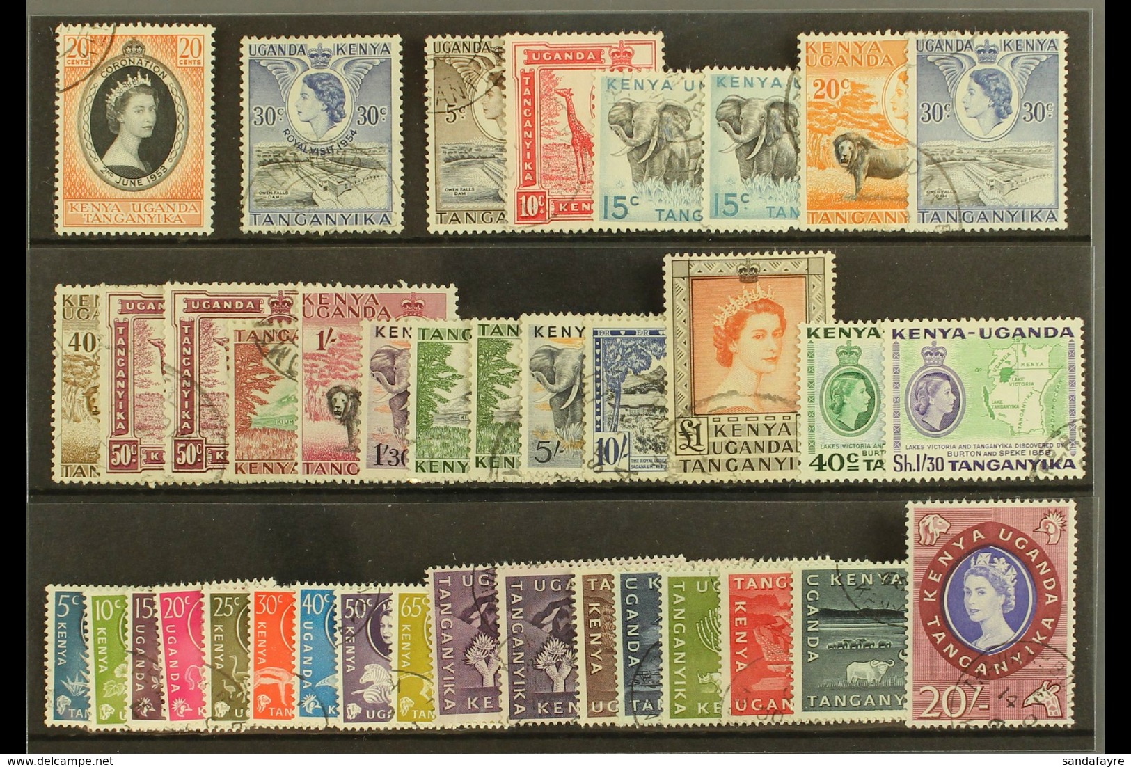 1953-62 Complete Fine Used Run, SG 165/98, Plus 1954 15c Redrawn, 50c Shade, 2s Shade, 1960-62 1s Shade. A Fine Mint Sel - Vide