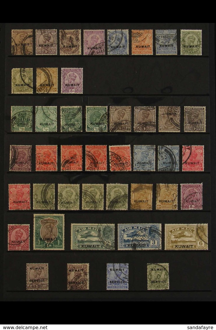 1923-1937 USED KGV COLLECTION Presented On A Stock Page & Includes 1923-23 Large Star Wmk Range With Most Values To 8a,  - Kuwait