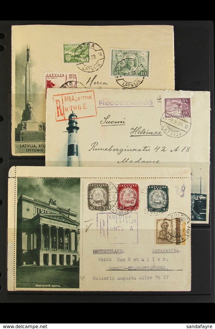 1920-1941 INTERESTING COVERS COLLECTION. A Delightful Selection Of Covers Inc Illustrated, Commercial & Registered Examp - Latvia