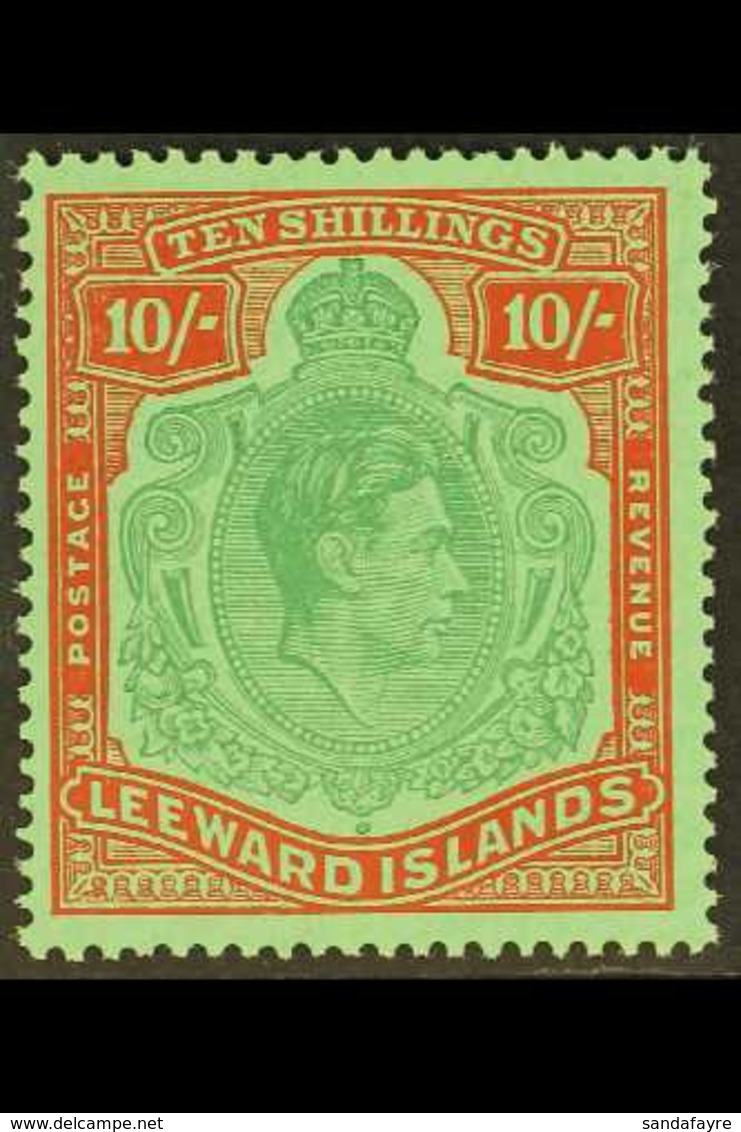 1938-51 10s Deep Green & Vermillion Green, SG 113c, Never Hinged Mint For More Images, Please Visit Http://www.sandafayr - Leeward  Islands