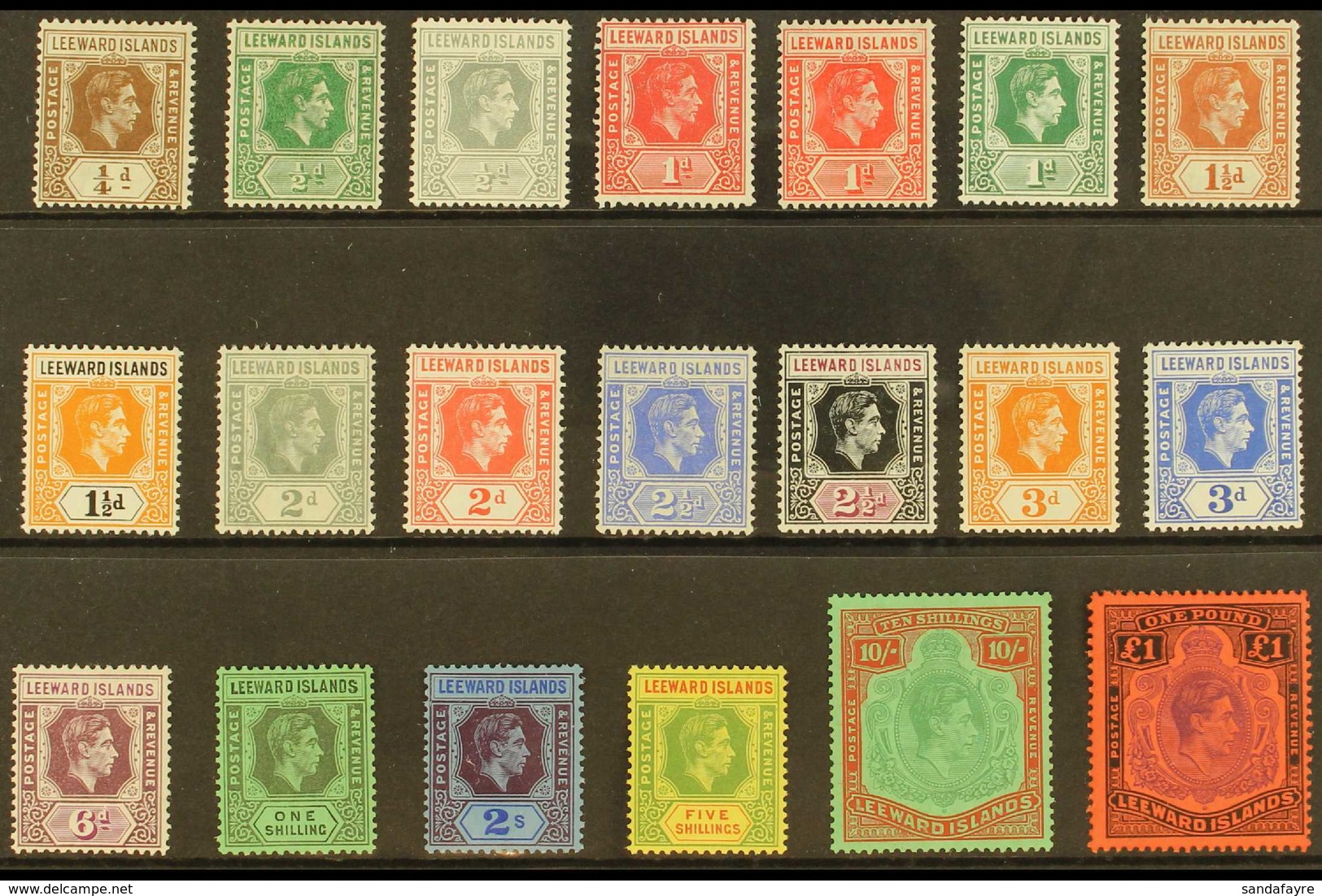 1938-51 Portrait Definitive Set, SG 95/114c Fine Mint (20 Stamps) For More Images, Please Visit Http://www.sandafayre.co - Leeward  Islands