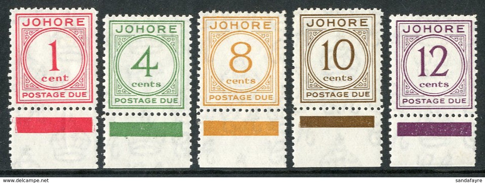 JOHORE 1938 Postage Due Set Complete, SG D1/5, Very Fine And Fresh Bottom Marginal Mint (5 Stamps) For More Images, Plea - Other & Unclassified