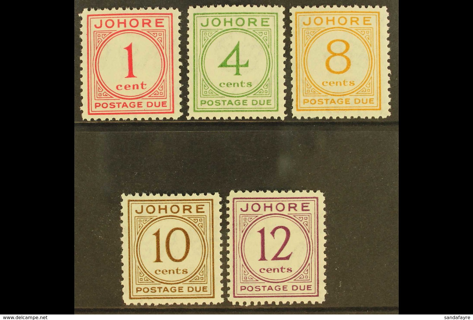 JOHORE POSTAGE DUES 1938 Complete Set, SG D1/5, Fine Mint, Fresh. (5 Stamps) For More Images, Please Visit Http://www.sa - Altri & Non Classificati