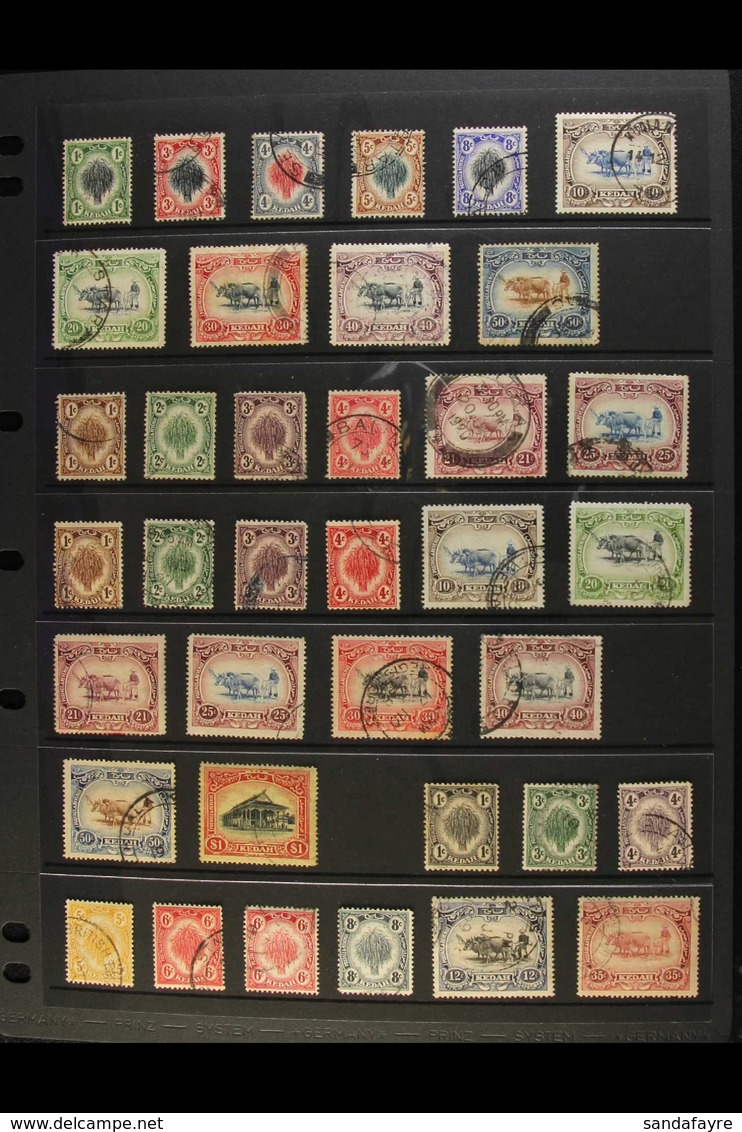 KEDAH 1912-1962 ATTRACTIVE ALL DIFFERENT USED COLLECTION With 1912 Set To 50c; 1919-21 Complete Set; 1921-32 Set To $1;  - Other & Unclassified