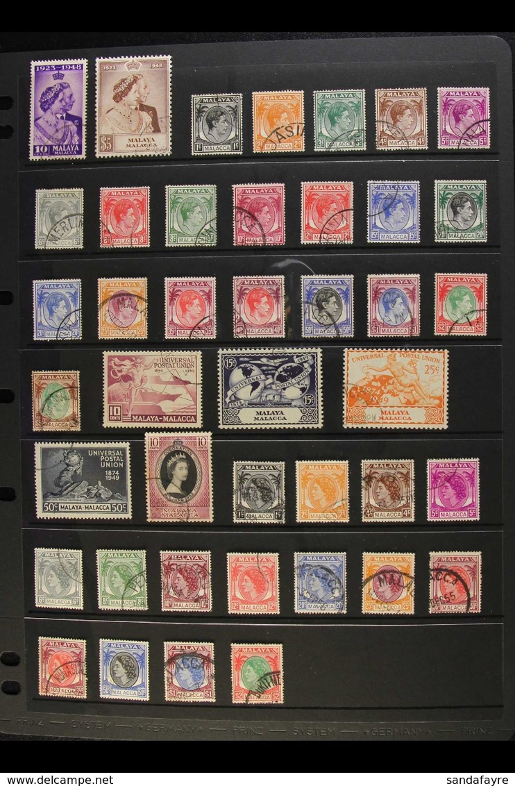 MALACCA 1948-1962 FINE USED All Different Collection. A COMPLETE BASIC RUN For The Period, SG 1/60, Except For The 1955  - Other & Unclassified