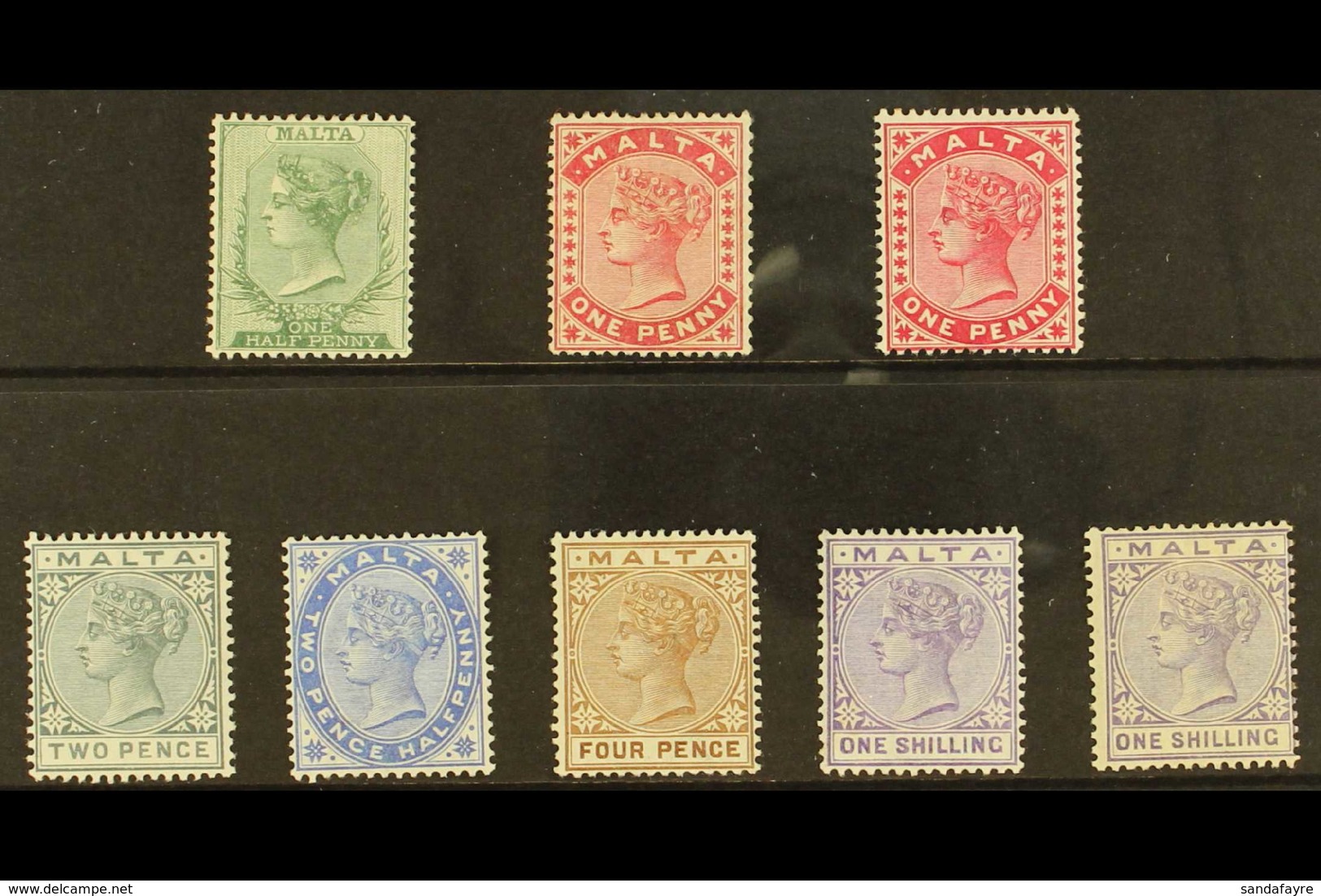 1885-90 QV Definitive Set With Both 1d & 1s Shades, SG 20/29, Fine Mint (8 Stamps) For More Images, Please Visit Http:// - Malta (...-1964)