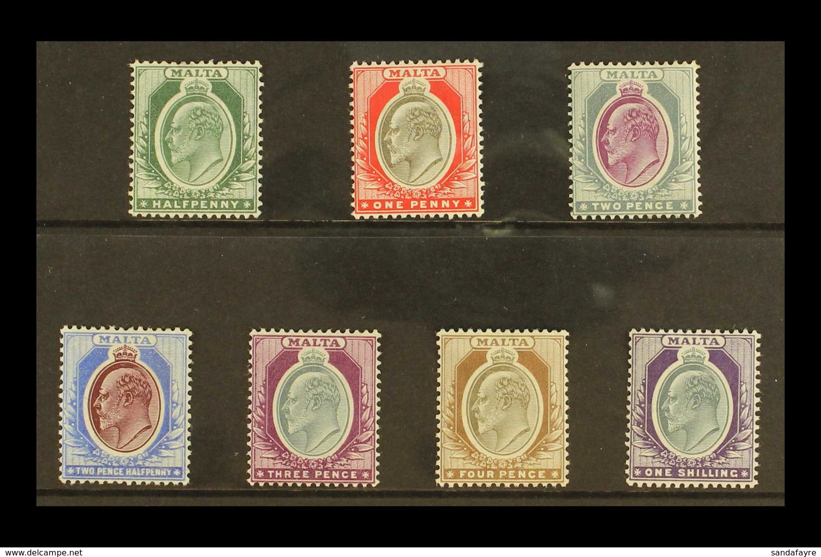 1903-04 KEVII Definitive Set, SG 38/44, Very Fine Mint (7 Stamps) For More Images, Please Visit Http://www.sandafayre.co - Malta (...-1964)