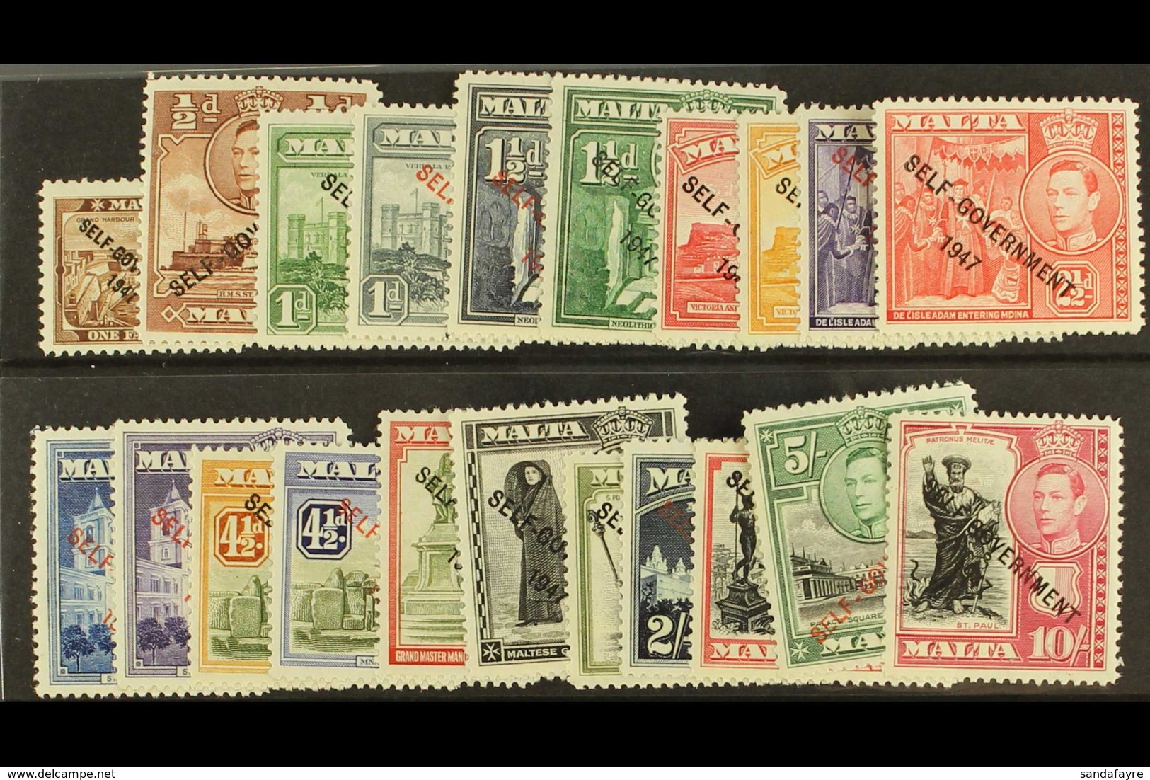 1948-53 Complete Self Government Set, SG 234/248, Fine Never Hinged Mint. (21 Stamps) For More Images, Please Visit Http - Malta (...-1964)