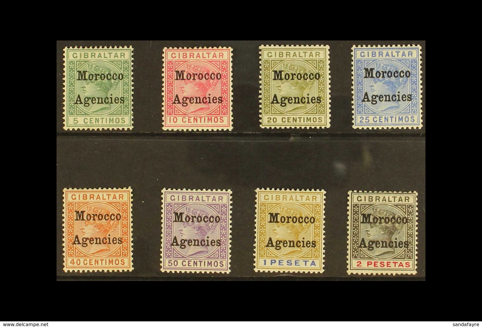 1898 DLR Overprints On Queen Victoria Issues Of Gibraltar Complete Test, SG 9/16, Fine Mint. (8 Stamps) For More Images, - Altri & Non Classificati