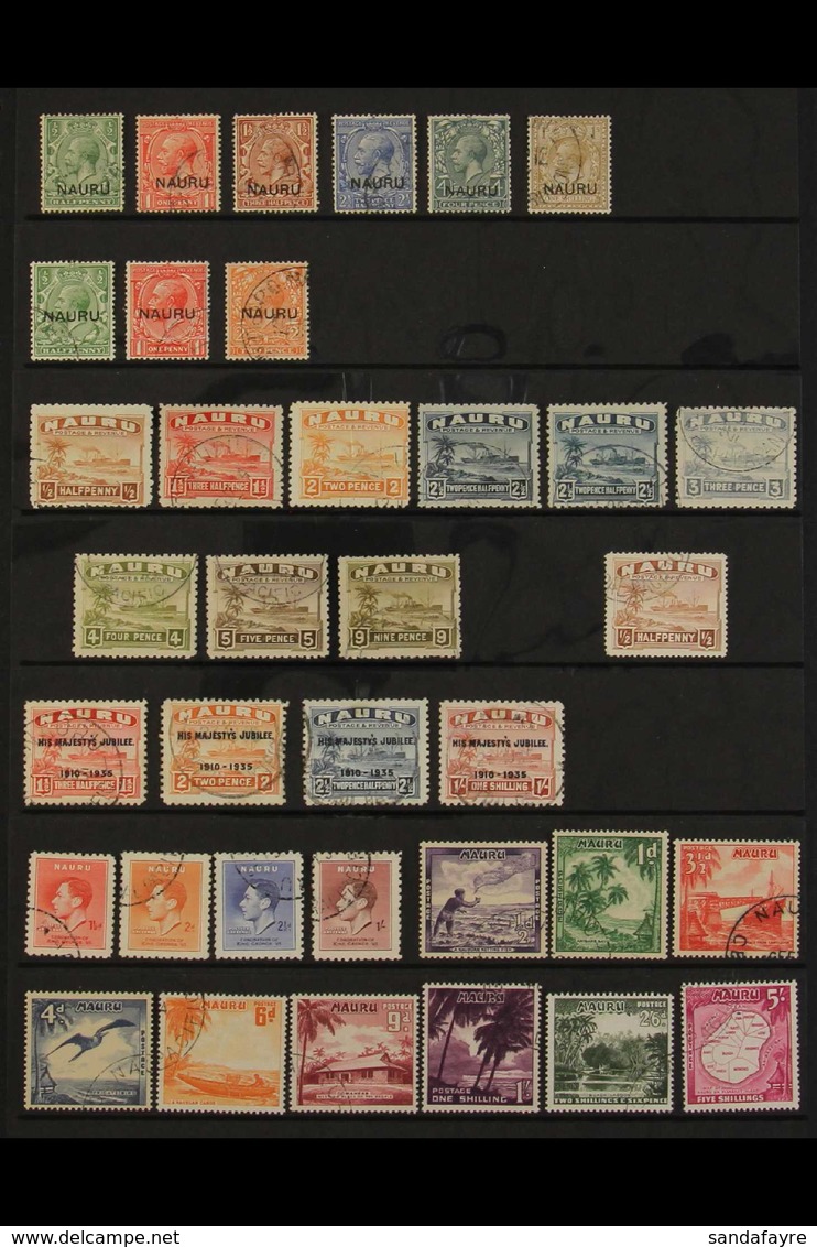 1916-65 USED COLLECTION Presented On A Stock Page With 1916-23 KGV Opt'd At Bottom Range To 1s Inc 1½d, Opt'd At Centre  - Nauru