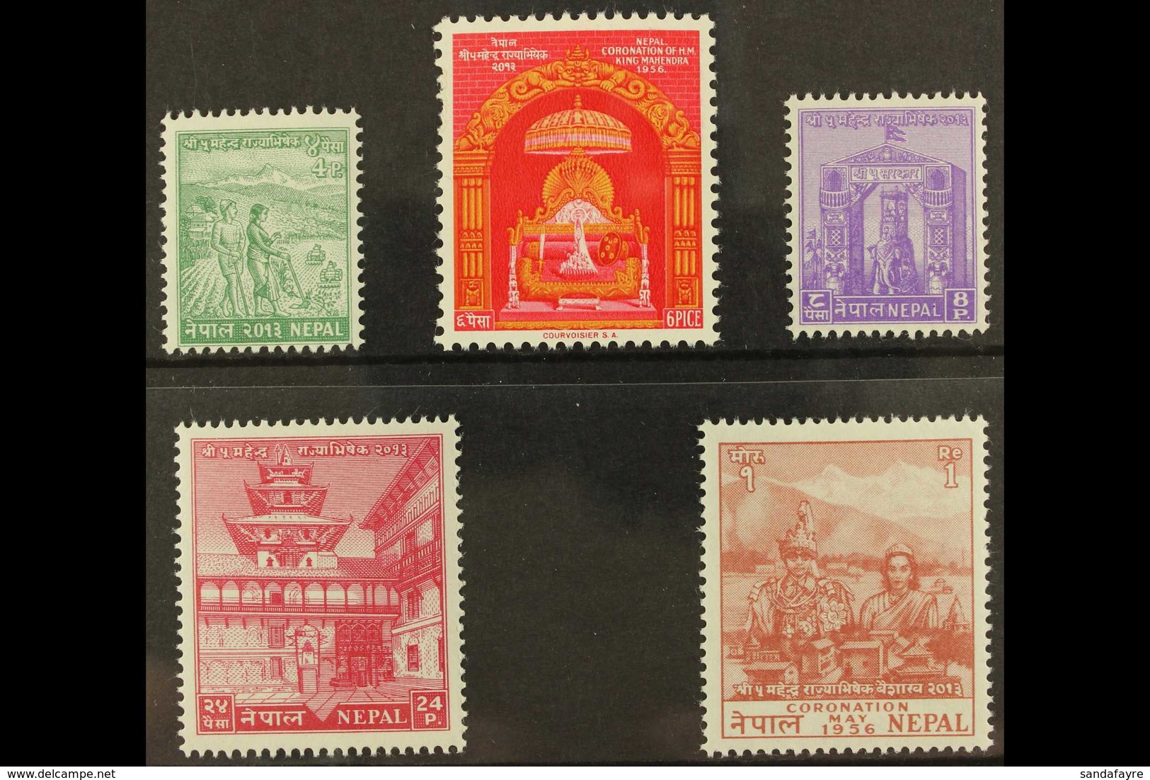 1956 Coronation Set, SG 97/101, Very Fine Mint (5 Stamps) For More Images, Please Visit Http://www.sandafayre.com/itemde - Nepal