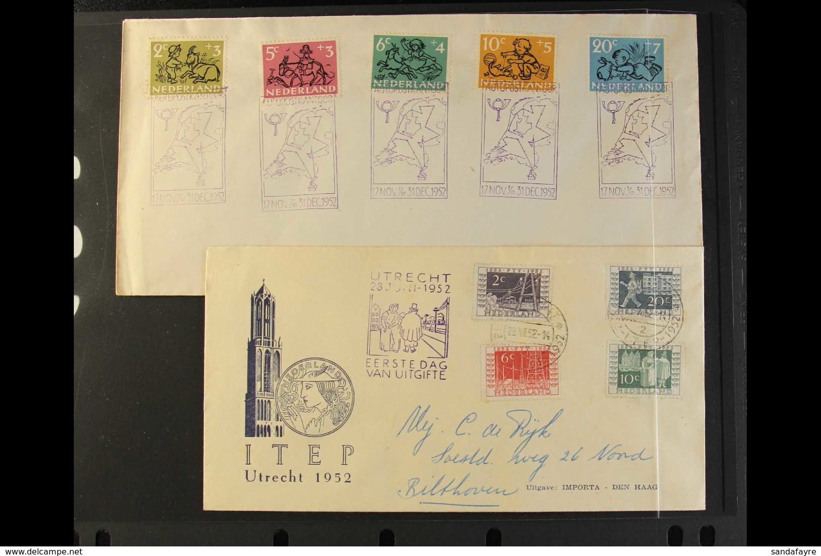 1952 (28 June) Stamp Centenary Set (SG 754/57) On Illustrated Cover, Hand Addressed; Plus (17 Nov) Child Welfare Set On  - Altri & Non Classificati