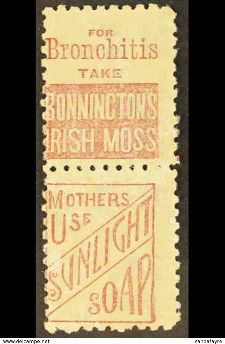 1882-1900 5d Olive Black (brown Purple Adverts), SG 223a, Se-tenant Vertical Pair With Bonningtons Irish Moss Advert (to - Altri & Non Classificati